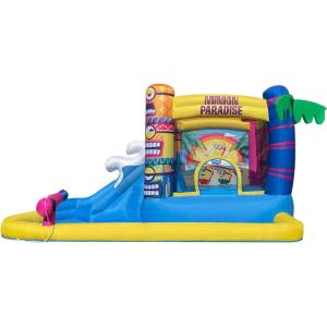 imageStar Wars Bounce House with Slide Indoor Outdoor Darth Vader Inflatable Luke Skywalker Lightsaber Fun Bouncy Castle for Kids Ages 38 Years OldMinions