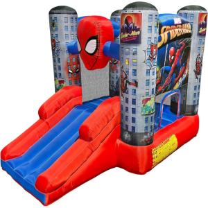 imageStar Wars Bounce House with Slide Indoor Outdoor Darth Vader Inflatable Luke Skywalker Lightsaber Fun Bouncy Castle for Kids Ages 38 Years OldSpiderMan