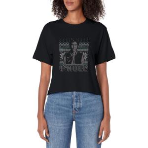 imageStar Wars Christmas I Noel Han Solo Ugly Sweater Vintage Womens Crop TopBlack