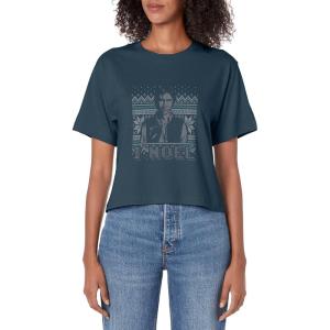 imageStar Wars Christmas I Noel Han Solo Ugly Sweater Vintage Womens Crop TopDark Blue