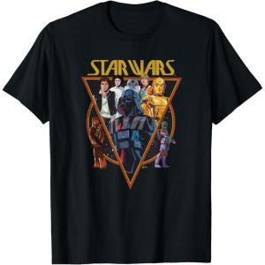 imageStar Wars Classic Art Characters and Logo Retro Vintage TShirtBlack