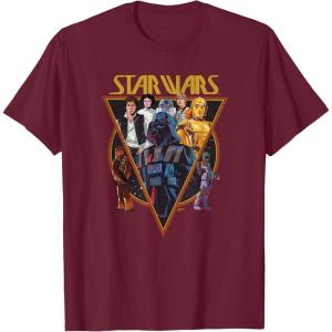 imageStar Wars Classic Art Characters and Logo Retro Vintage TShirtBurgundy