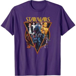 imageStar Wars Classic Art Characters and Logo Retro Vintage TShirtPurple