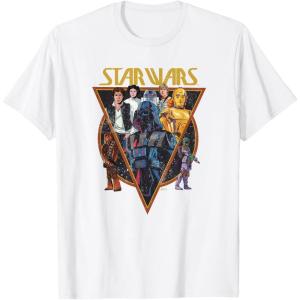 imageStar Wars Classic Art Characters and Logo Retro Vintage TShirtWhite