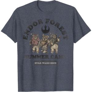 imageStar Wars Endor Forest Summer Camp Ewok TShirtHeather Blue