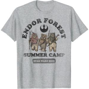 imageStar Wars Endor Forest Summer Camp Ewok TShirtHeather Grey