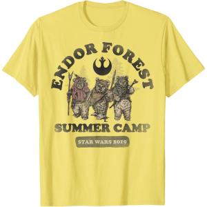 imageStar Wars Endor Forest Summer Camp Ewok TShirtLemon Yellow