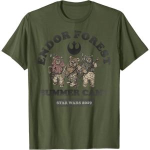 imageStar Wars Endor Forest Summer Camp Ewok TShirtOlive Green