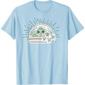 imageStar Wars Grogu Tap Mandalorian Starfighter TShirtBaby Blue