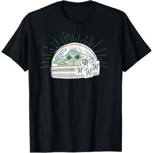 imageStar Wars Grogu Tap Mandalorian Starfighter TShirtBlack
