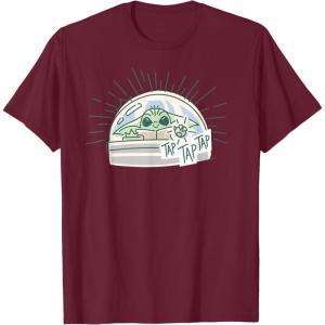 imageStar Wars Grogu Tap Mandalorian Starfighter TShirtBurgundy