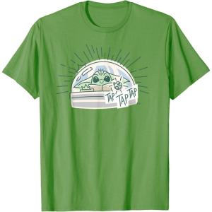 imageStar Wars Grogu Tap Mandalorian Starfighter TShirtGrass Green