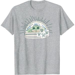 imageStar Wars Grogu Tap Mandalorian Starfighter TShirtHeather Grey