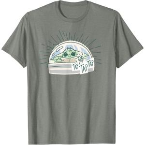 imageStar Wars Grogu Tap Mandalorian Starfighter TShirtOlive Heather
