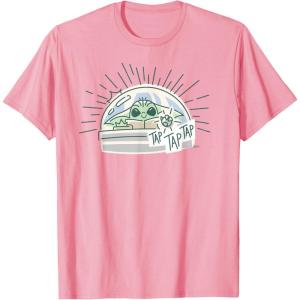 imageStar Wars Grogu Tap Mandalorian Starfighter TShirtPink