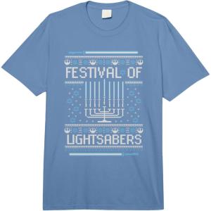 imageStar Wars Hannukah Festival Of Lightsabers Comfort Colors Adult Heavyweight TshirtDeep Blue