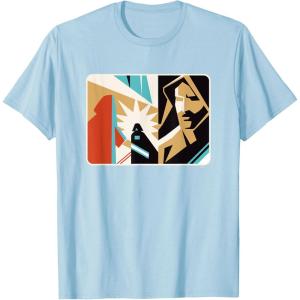 imageStar Wars ObiWan Kenobi Darth Vader Duel Cutout TShirtBaby Blue