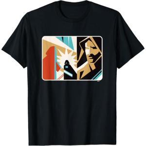 imageStar Wars ObiWan Kenobi Darth Vader Duel Cutout TShirtBlack