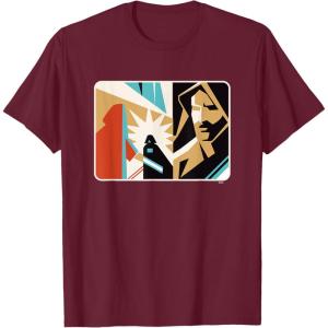 imageStar Wars ObiWan Kenobi Darth Vader Duel Cutout TShirtBurgundy