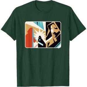 imageStar Wars ObiWan Kenobi Darth Vader Duel Cutout TShirtDark Green
