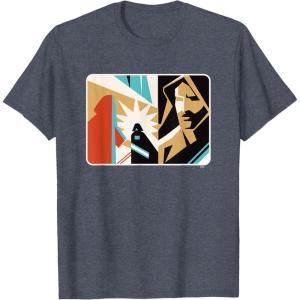 imageStar Wars ObiWan Kenobi Darth Vader Duel Cutout TShirtHeather Blue