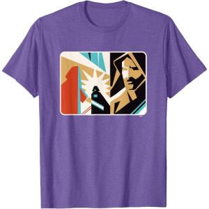 imageStar Wars ObiWan Kenobi Darth Vader Duel Cutout TShirtPurple Heather