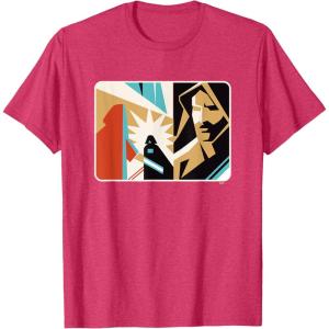 imageStar Wars ObiWan Kenobi Darth Vader Duel Cutout TShirtRed Heather