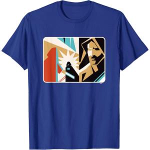 imageStar Wars ObiWan Kenobi Darth Vader Duel Cutout TShirtRoyal Blue