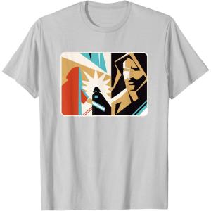 imageStar Wars ObiWan Kenobi Darth Vader Duel Cutout TShirtSilver Grey