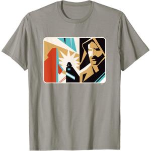 imageStar Wars ObiWan Kenobi Darth Vader Duel Cutout TShirtSlate Grey