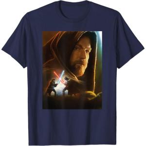 imageStar Wars ObiWan Kenobi Darth Vader Showdown TShirtNavy Blue