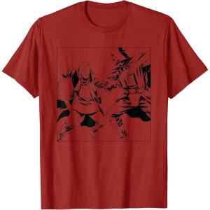 imageStar Wars ObiWan Kenobi vs Darth Vader Coloring Sketch TShirtCranberry Red