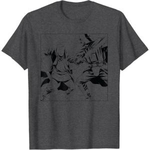 imageStar Wars ObiWan Kenobi vs Darth Vader Coloring Sketch TShirtDark Heather Grey