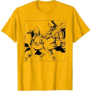 imageStar Wars ObiWan Kenobi vs Darth Vader Coloring Sketch TShirtGolden Yellow