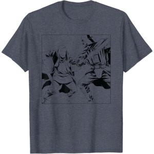 imageStar Wars ObiWan Kenobi vs Darth Vader Coloring Sketch TShirtHeather Blue