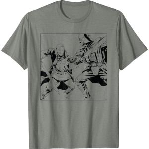imageStar Wars ObiWan Kenobi vs Darth Vader Coloring Sketch TShirtOlive Heather