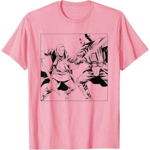 imageStar Wars ObiWan Kenobi vs Darth Vader Coloring Sketch TShirtPink