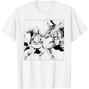 imageStar Wars ObiWan Kenobi vs Darth Vader Coloring Sketch TShirtWhite