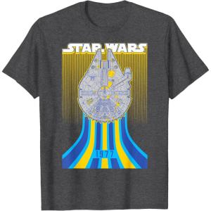 imageStar Wars Retro Falcon Speed TShirtDark Heather Grey