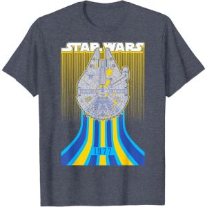 imageStar Wars Retro Falcon Speed TShirtHeather Blue