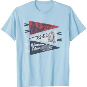 imageStar Wars Summer Of 77 Distressed Retro Vibes Big Chest Logo TShirtBaby Blue