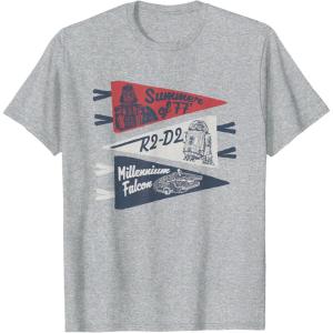 imageStar Wars Summer Of 77 Distressed Retro Vibes Big Chest Logo TShirtHeather Grey