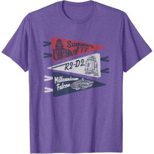 imageStar Wars Summer Of 77 Distressed Retro Vibes Big Chest Logo TShirtPurple Heather