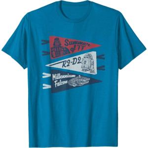 imageStar Wars Summer Of 77 Distressed Retro Vibes Big Chest Logo TShirtSapphire Blue