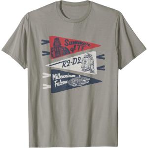 imageStar Wars Summer Of 77 Distressed Retro Vibes Big Chest Logo TShirtSlate Grey