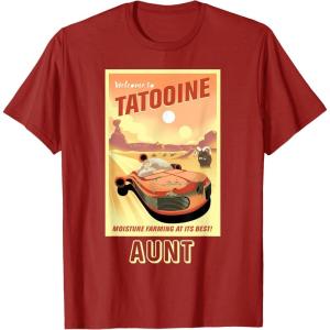 imageStar Wars Tatooine Matching Family AUNT TShirt TShirtCranberry Red