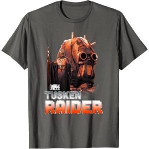 imageStar Wars The Book Of Boba Fett Tusken Raider Portrait Fade TShirtAsphalt Grey