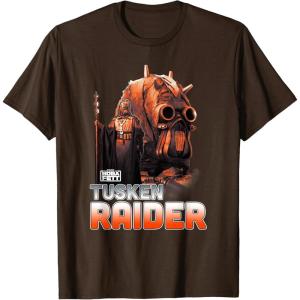 imageStar Wars The Book Of Boba Fett Tusken Raider Portrait Fade TShirtBrown
