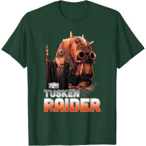 imageStar Wars The Book Of Boba Fett Tusken Raider Portrait Fade TShirtDark Green