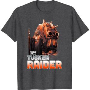 imageStar Wars The Book Of Boba Fett Tusken Raider Portrait Fade TShirtDark Heather Grey
